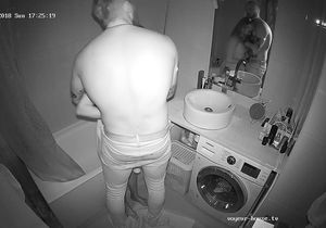 My friends don't suspect that I film fuck in the bathroom
