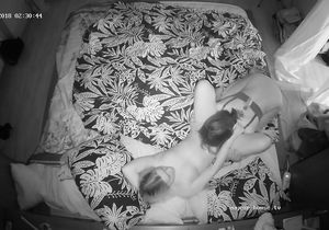 Roommate and her cute GF make love late in the night