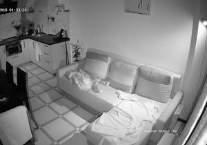 Bearded roommate nails GF in doggy and I watch this