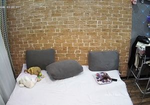 Purple-haired teen and her GF relax under my camera