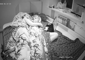Two alt chicks instead of sleeping lie naked for me