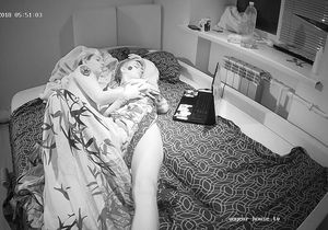 Two alt chicks instead of sleeping lie naked for me