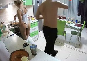 Naughty boy quickly fucks hot girlfriend in kitchen