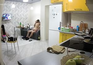 My roommates organize lecherous party in the kitchen