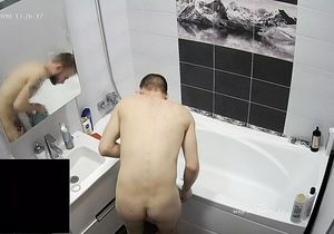 My naked roommates love to relax together in shower