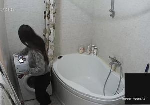 I set the hidden camera in the bathroom to spy on my wife