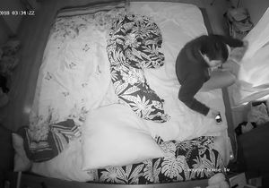Chick sneakily masturbates waiting for my roommate