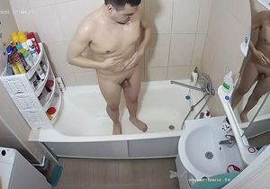 I spy on male roommate who spends a lot of hot water