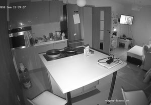 Couple watches TV in the evening and has time for sex