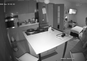 Couple watches TV in the evening and has time for sex