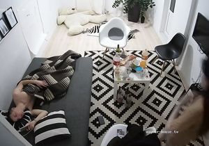 Excited boy fingers stepsister's pussy under blanket