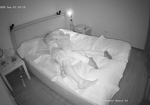 Aroused lovers wake up and begin day with quick sex