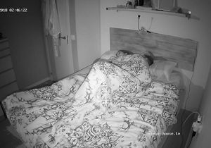 I pull hard cock out to jerk off to bedroom sex video