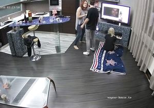 I receive pleasure from voyeur video of the guy and two girls