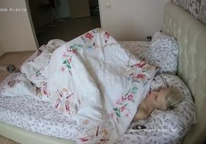 Guy licks girl's pussy under the blanket but I still see him