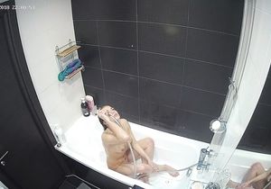 Girl takes a bath and I can't resist watching her