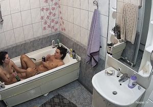 I spy on the unsuspecting couple in the bathroom
