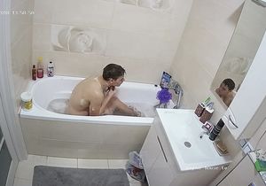 No cheating but my stepbrother jerking off in water