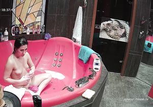 Voyeur video of maid receiving pleasure in my jacuzzi