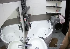 Buddy's girlfriend takes bath but I drool over her