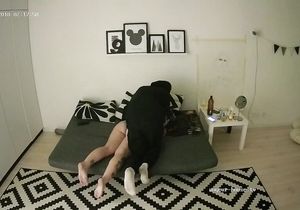 Girl gives me the view of her big ass riding on roommate