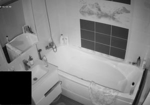 Friend and cute girlfriend come to bathroom after sex