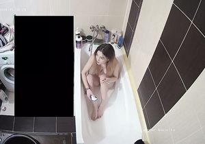 Girl kicks man out of bathroom but she can't stop me watching