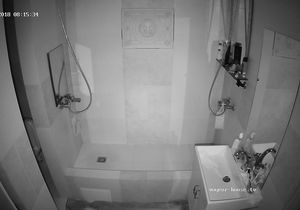 Tattooed girls save water taking shower together