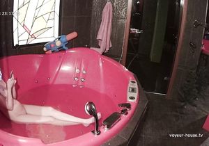 Two bewitching chicks naked in my bathroom on video