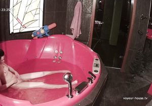 Two bewitching chicks naked in my bathroom on video