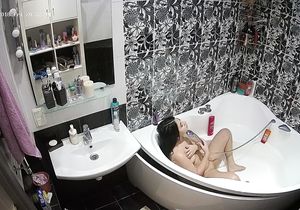 Two lovely brunette chicks naked on hidden cams