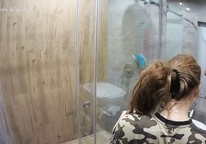 I have a cam in the shower room to peep on brunette