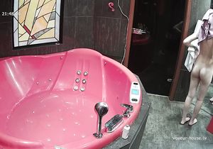 Girl undresses and takes a shower on my hidden cam