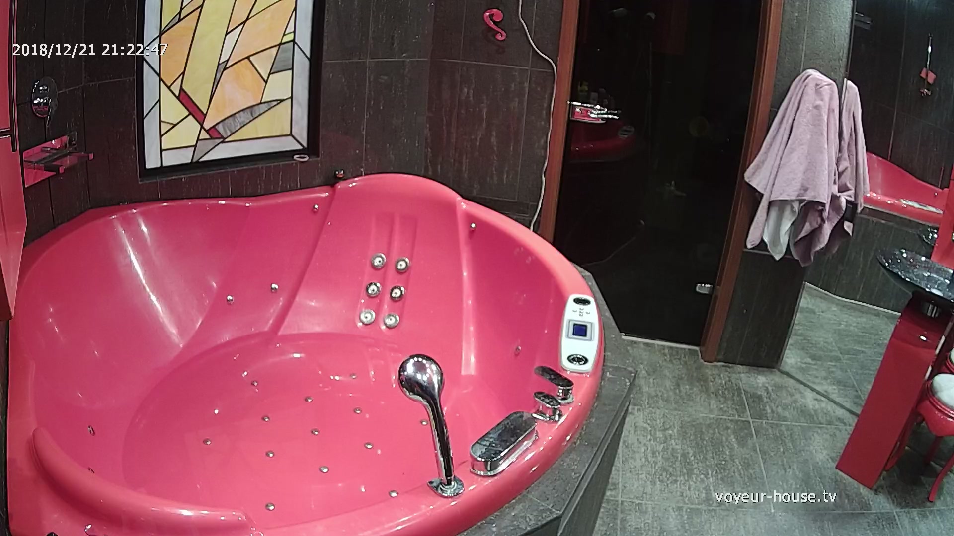 Girl undresses and takes a shower on my hidden image