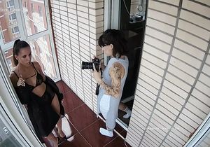 Adorable girl in sexy lingerie poses on my spy cam