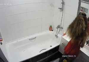 Loved girl in guard uniform helps tenant cum in bathroom