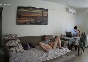 Being horny like my tenant I spy on her masturbating
