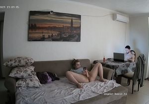 Being horny like my tenant I spy on her masturbating