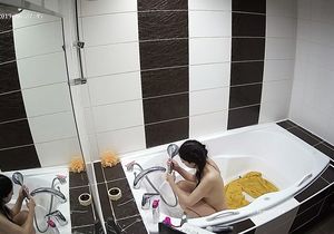 Chick has small vibrator to cum but I have camera to spy