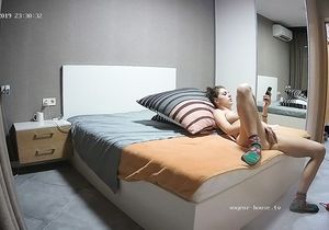 Girl loves spending time on her own in the nude in bed