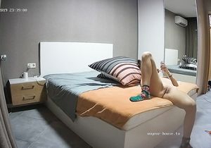 Girl loves spending time on her own in the nude in bed