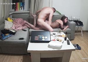 My colleague fucks girl in fishnet bodystocking