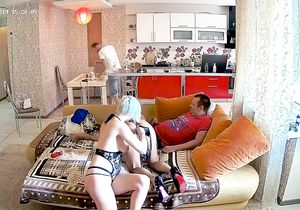 Bitch gives BJ having her asshole drilled with strapon